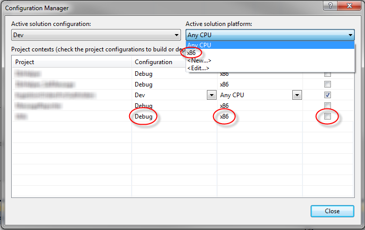 VS Configuration Manager Changed Values