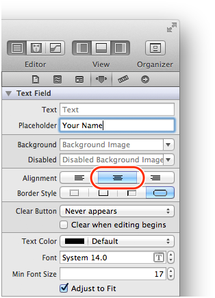 xcode text field attributes