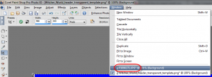 Paint Shop Pro Window Menu