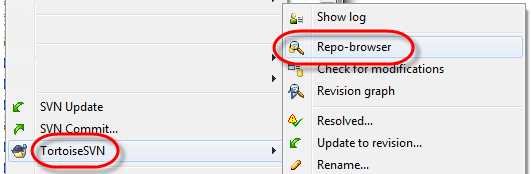 TortoiseSVN repo browser select