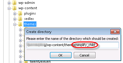 filezilla create directory name