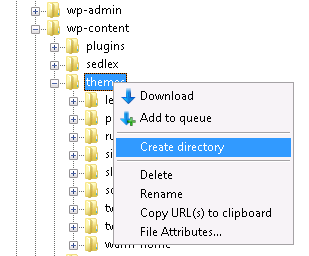 filezilla create directory