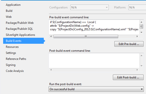 Add if conditional statement to the Visual Studio pre-build and post-build  events – Pinter Computing